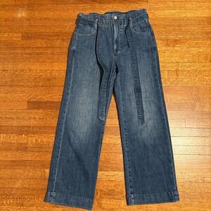 J.Crew Women's Paperbag Waist Jeans Size 24 High Rise Tie Belt Denim